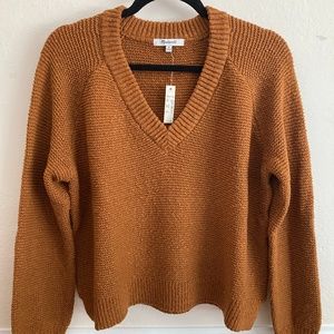 Madewell Arden Crop V-Neck Pullover Sweater